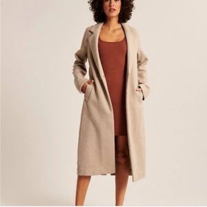 Tan Wool Blend Abercrombie and Fitch Coat